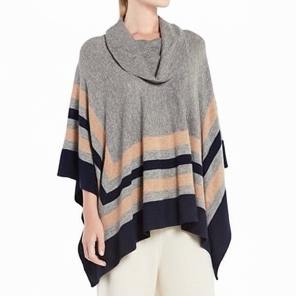 BCBGMaxAzria Sweaters - BCBG MaxAzria Gray Wyona Lambswool Funnel Neck Poncho - One Size